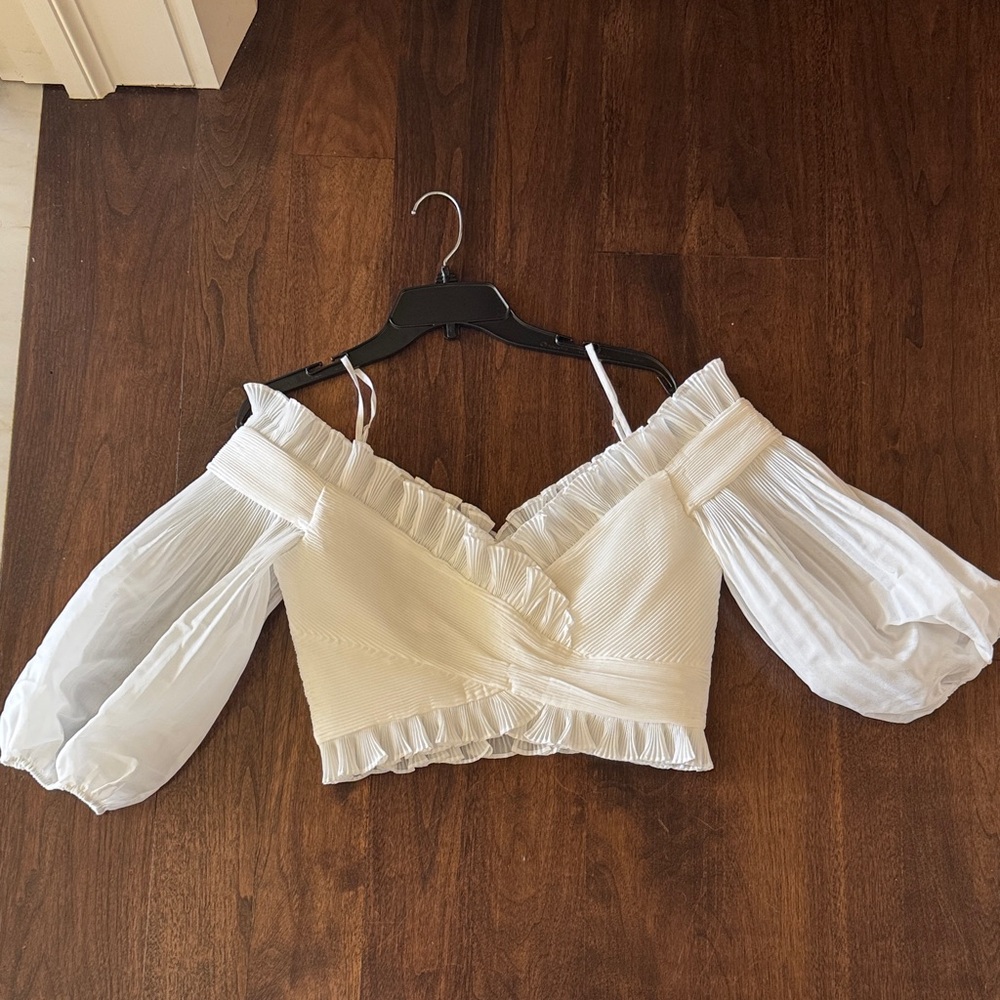 Zimmermann Cream Off-Shoulder Blouse - Picture 1 of 9